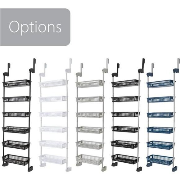 Over the Door Organizer Rack Storage Shelf Pantry Bathroom Closet with Baskets - Picture 6 of 7